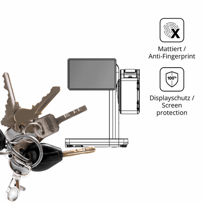 dipos Displayschutz für Bizerba Q1 pro 400 12.1 Zoll, mattierte Oberfläche, Blickschutzfilter und perfekter Passform