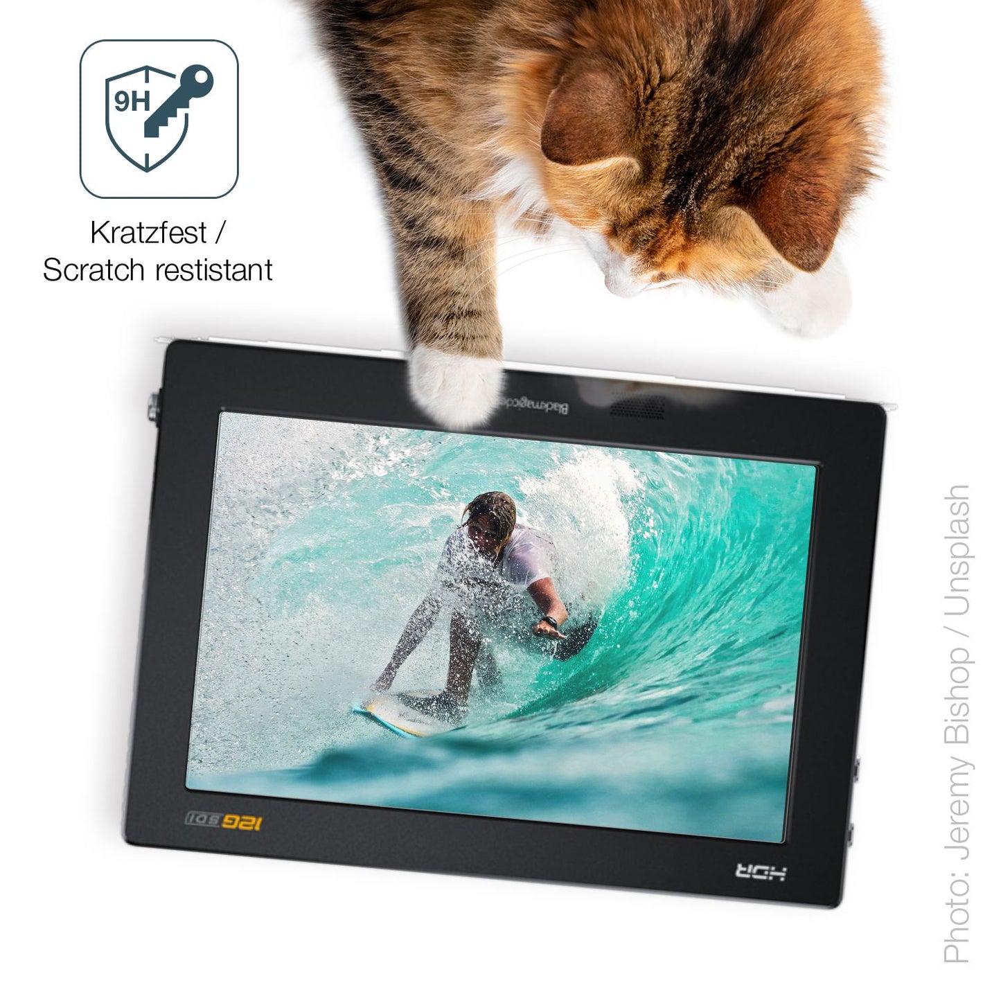 dipos Displayschutz für Blackmagic Video Assist 12G HDR, mattierte Oberfläche, robuste Festigkeit und perfekte Passform