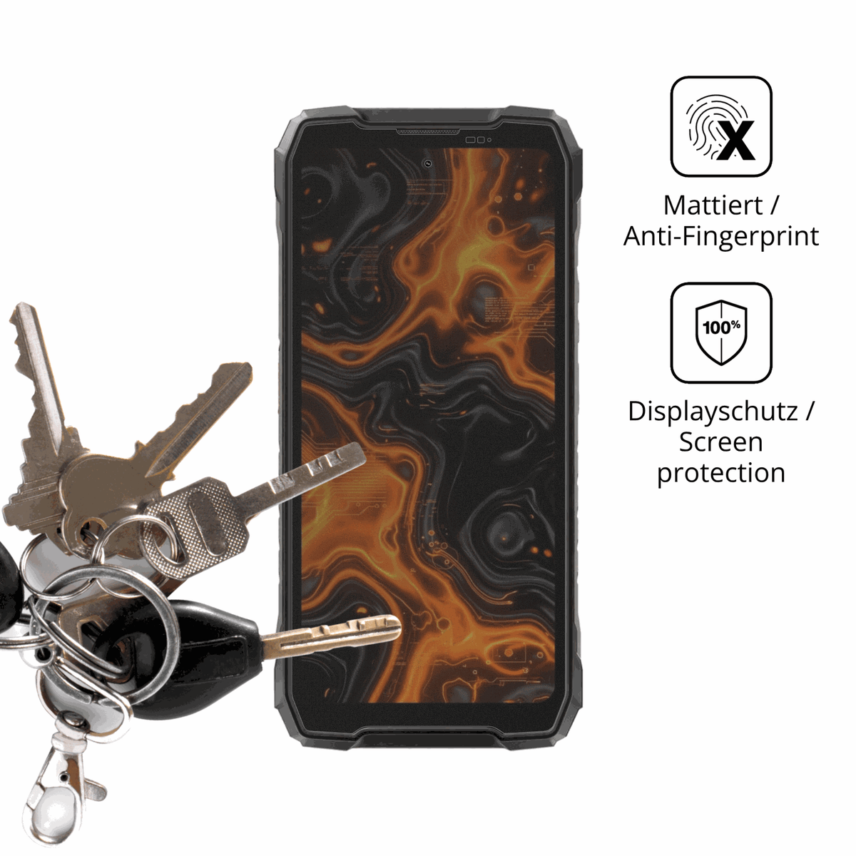 dipos Displayschutz für Blackview Rock 5, mattierte Oberfläche, Blickschutzfilter und perfekter Passform