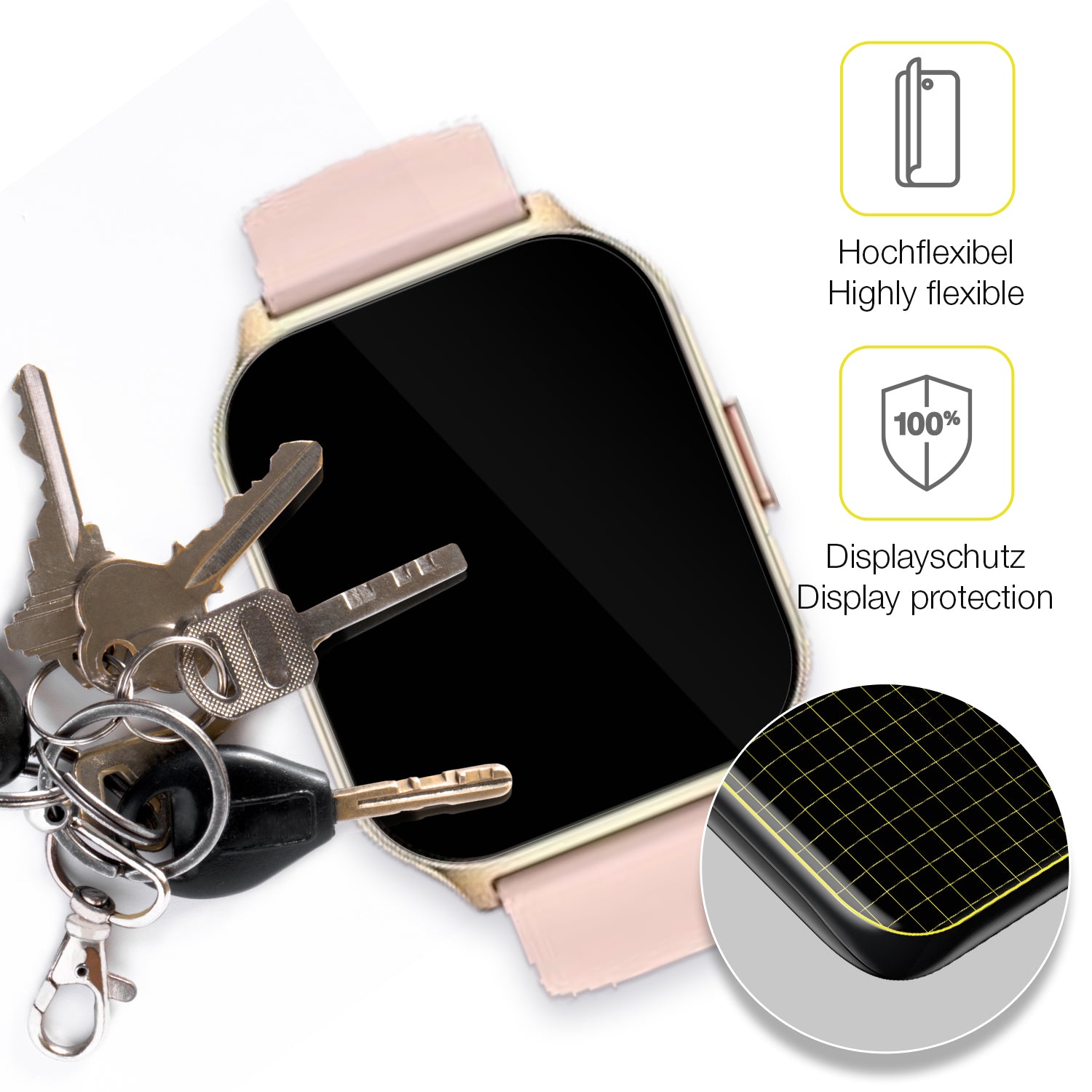dipos Displayschutz für Blackview W10 Smartwatch 1.69 Zoll, transparente Oberfläche, geringe Dicke und perfekte Passform