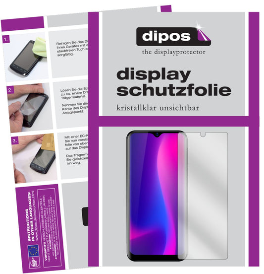 Klare Displayschutzfolie von dipos passend für Blackview A60 Pro (2019), präziser Zuschnitt und blasenfrei montiert