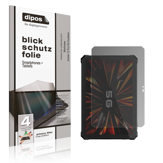 Blickschutzfolie von dipos passend für blackviewactive 12 pro 5g outdoor, präziser Zuschnitt und blasenfrei montiert
