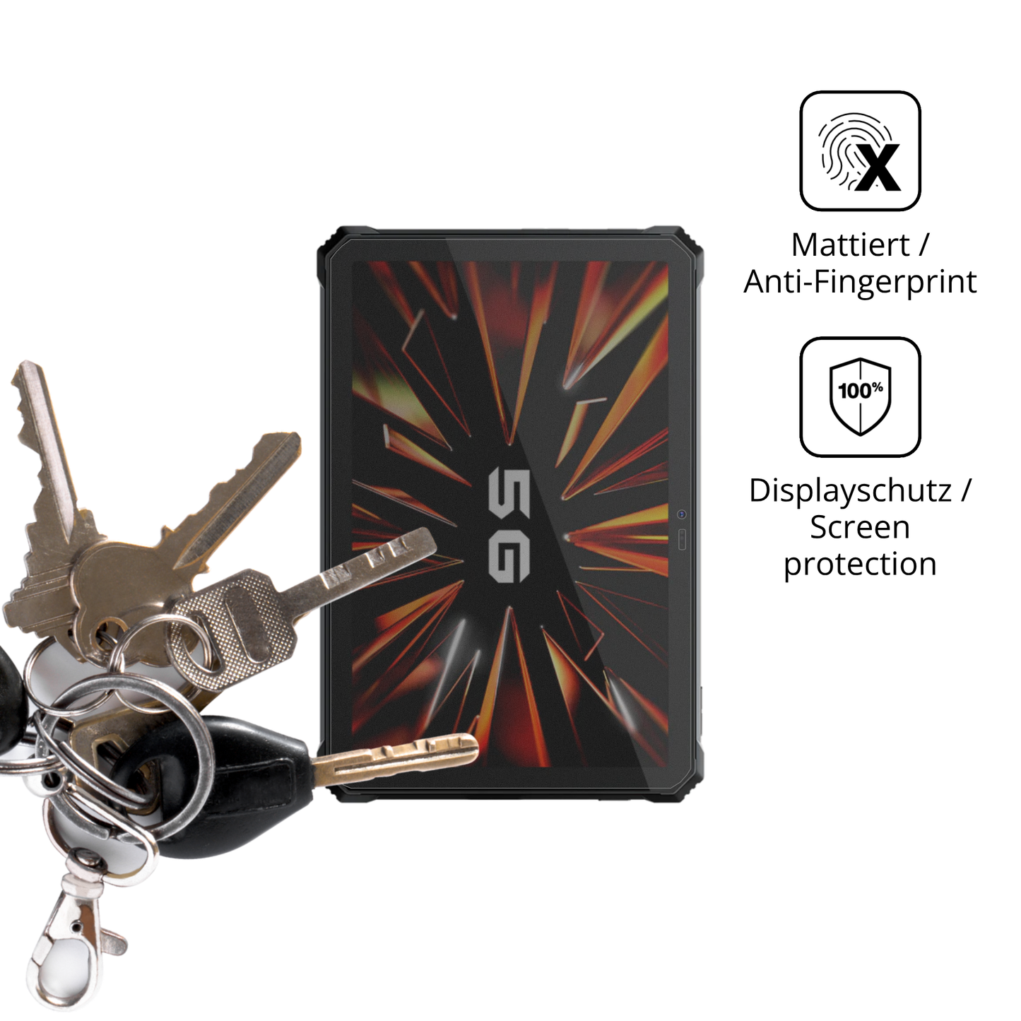 dipos Displayschutz für blackviewactive 12 pro 5g outdoor, mattierte Oberfläche, Blickschutzfilter und perfekter Passform