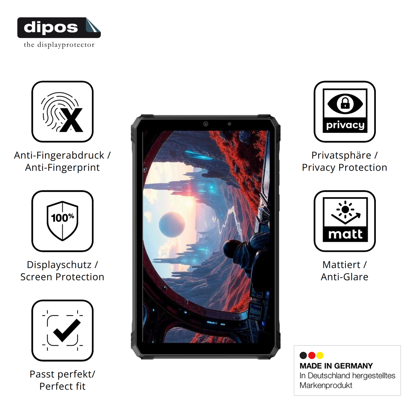 Privatsphäre-Schutz durch Sichtschutz-Folie passend zugeschnitten für blackviewactive 5 outdoor