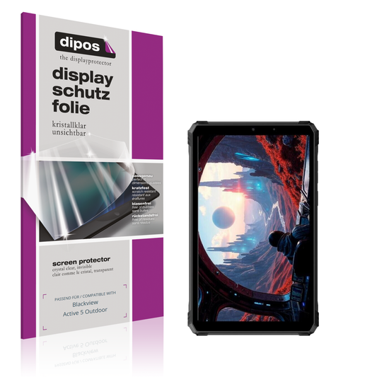 Klare Displayschutzfolie von dipos passend für blackviewactive 5 outdoor, präziser Zuschnitt und blasenfrei montiert