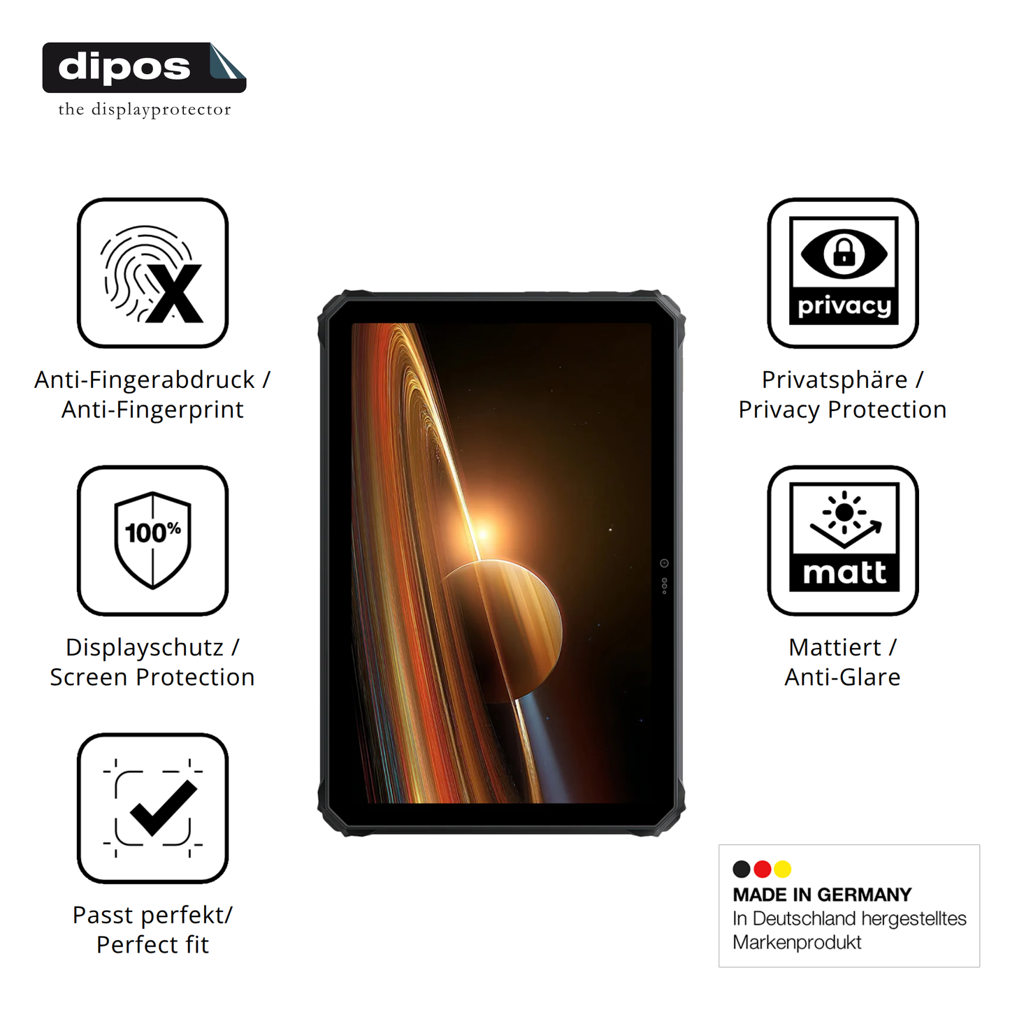 Privatsphäre-Schutz durch Sichtschutz-Folie passend zugeschnitten für Blackview Active 7