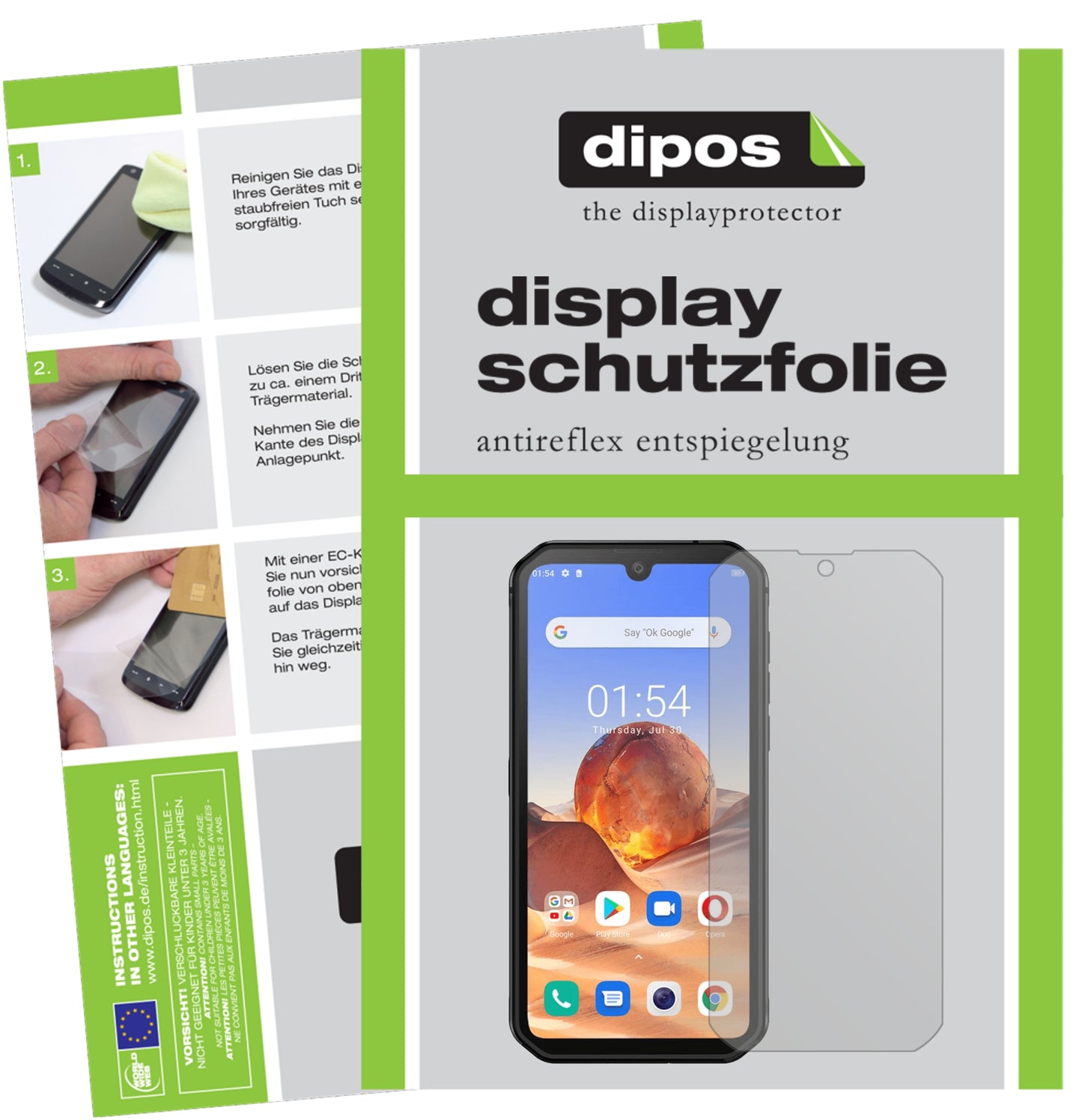 Matte Displayschutzfolie von dipos passend für Blackview BV9900, präziser Zuschnitt und blasenfrei montiert
