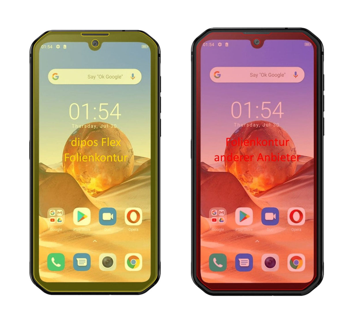 3x Screen Protector for Blackview BV9900 Protective Film covers 100% dipos Flex