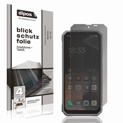 Blickschutzfolie von dipos passend für Blackview Fort 100, präziser Zuschnitt und blasenfrei montiert
