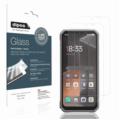 Matte Displayschutzfolie von dipos passend für Blackview Fort 100, 9H kratzfest und blasenfrei montiert