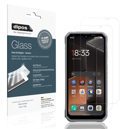 Klare Displayschutzfolie von dipos passend für Blackview Fort 100, 9H kratzfest und blasenfrei montiert