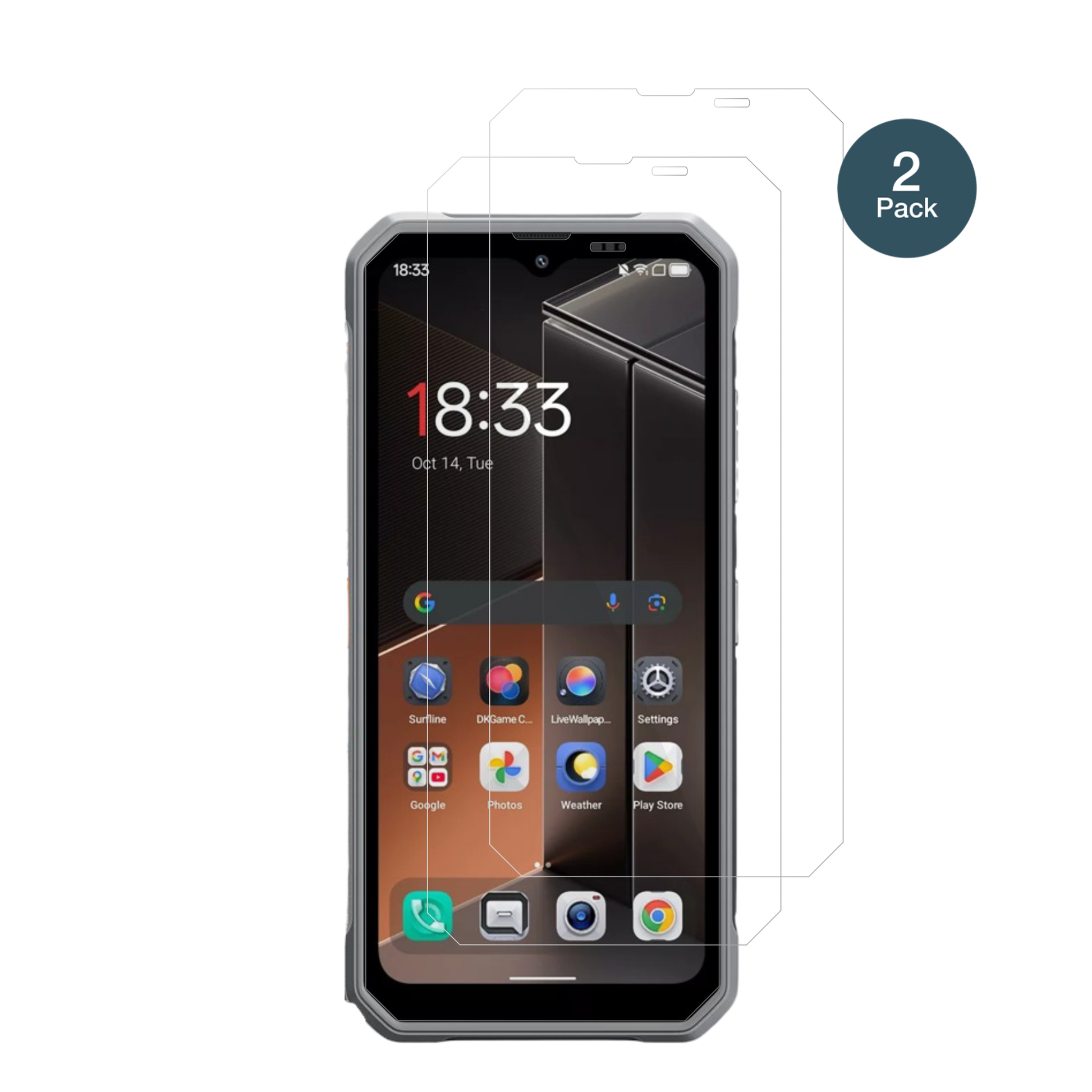 BlackviewFort 100 mit aufgebrachter dipos Flex Schutzfolie, glasklare Darstellung ohne Einschränkungen