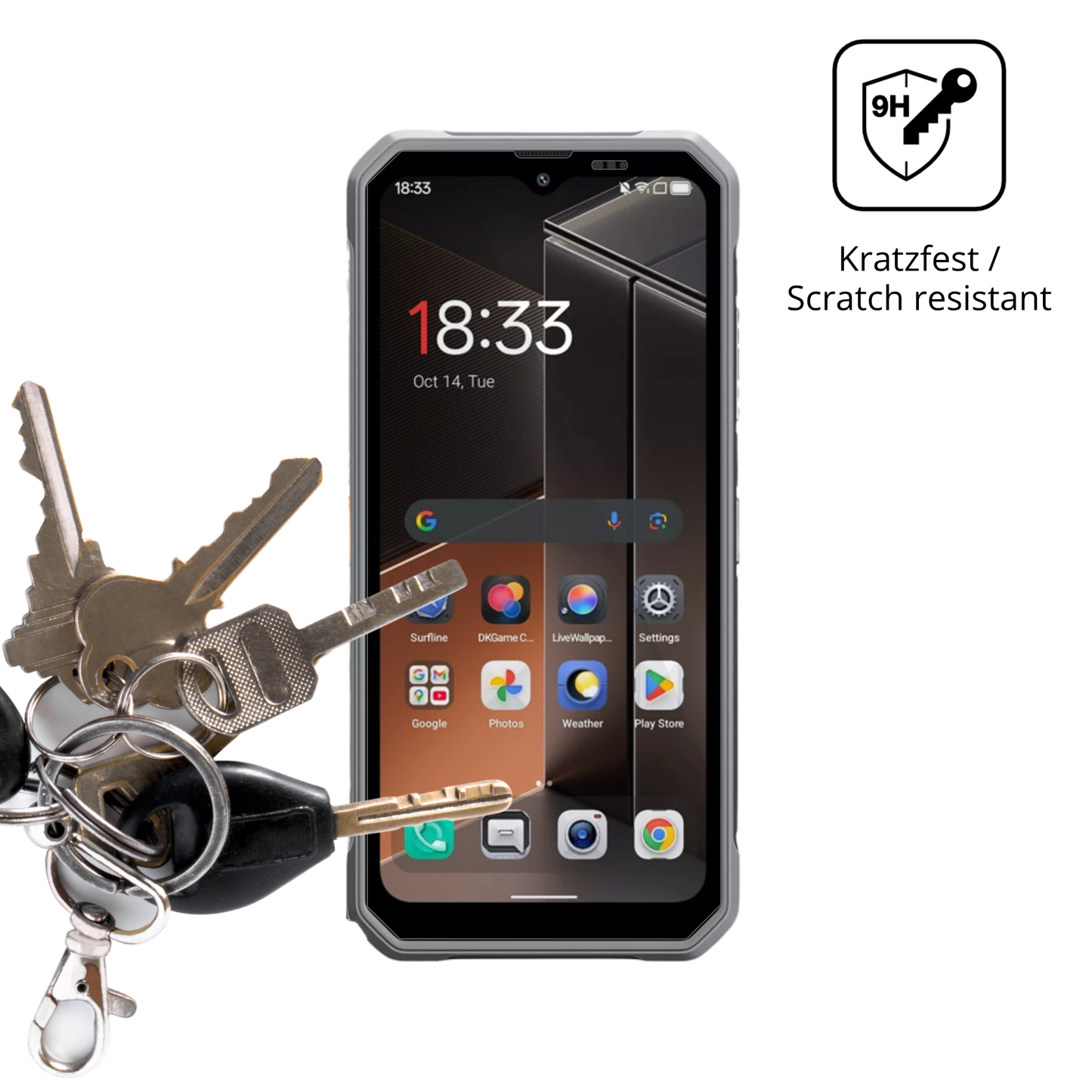dipos Displayschutz für Blackview Fort 100, transparente Oberfläche, perfekte Passform auch für die Rundungen