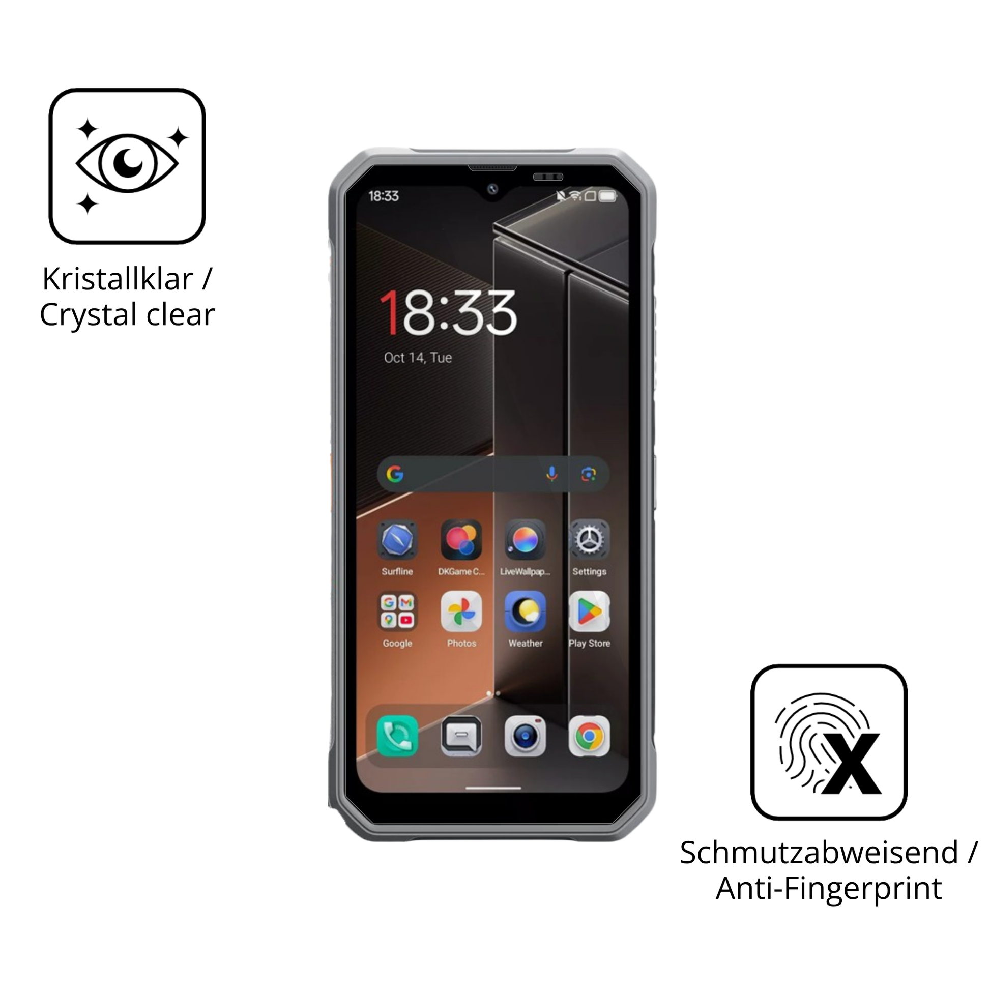 Flexible TPU-Folie passend zugeschnitten für Blackview Fort 100, vollständige Abdeckung
