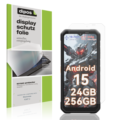 Matte Displayschutzfolie von dipos passend für Blackview FORT 2, präziser Zuschnitt und blasenfrei montiert