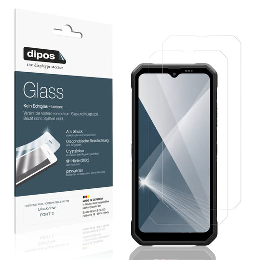 Klare Displayschutzfolie von dipos passend für Blackview FORT 2, 9H kratzfest und blasenfrei montiert