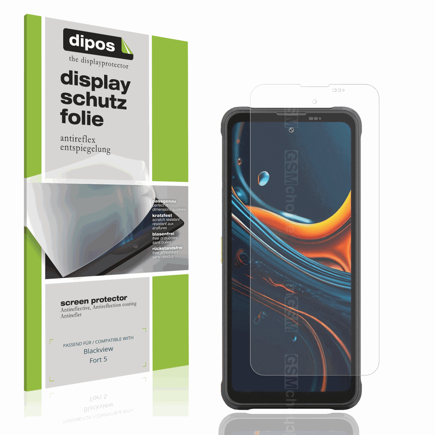 Matte Displayschutzfolie von dipos passend für Blackview Fort 5, präziser Zuschnitt und blasenfrei montiert