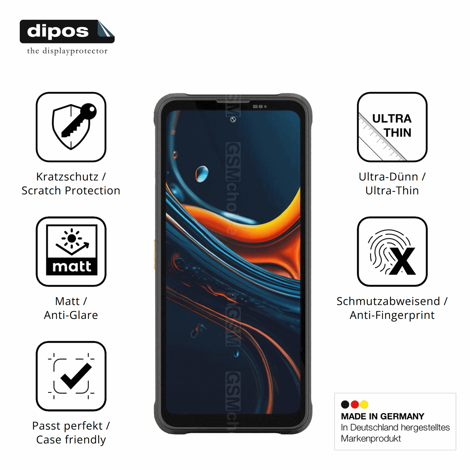 Displayschutz hergestellt in Deutschland, höchste Qualität made in Germany