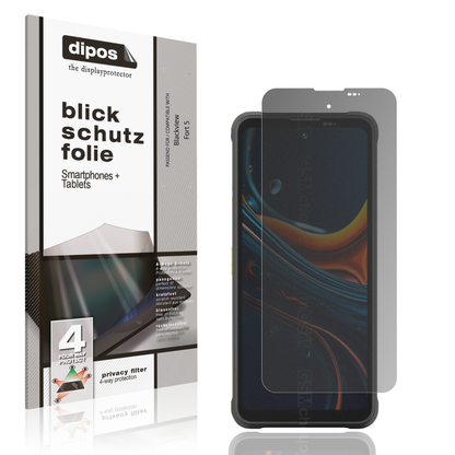Blickschutzfolie von dipos passend für Blackview Fort 5, präziser Zuschnitt und blasenfrei montiert