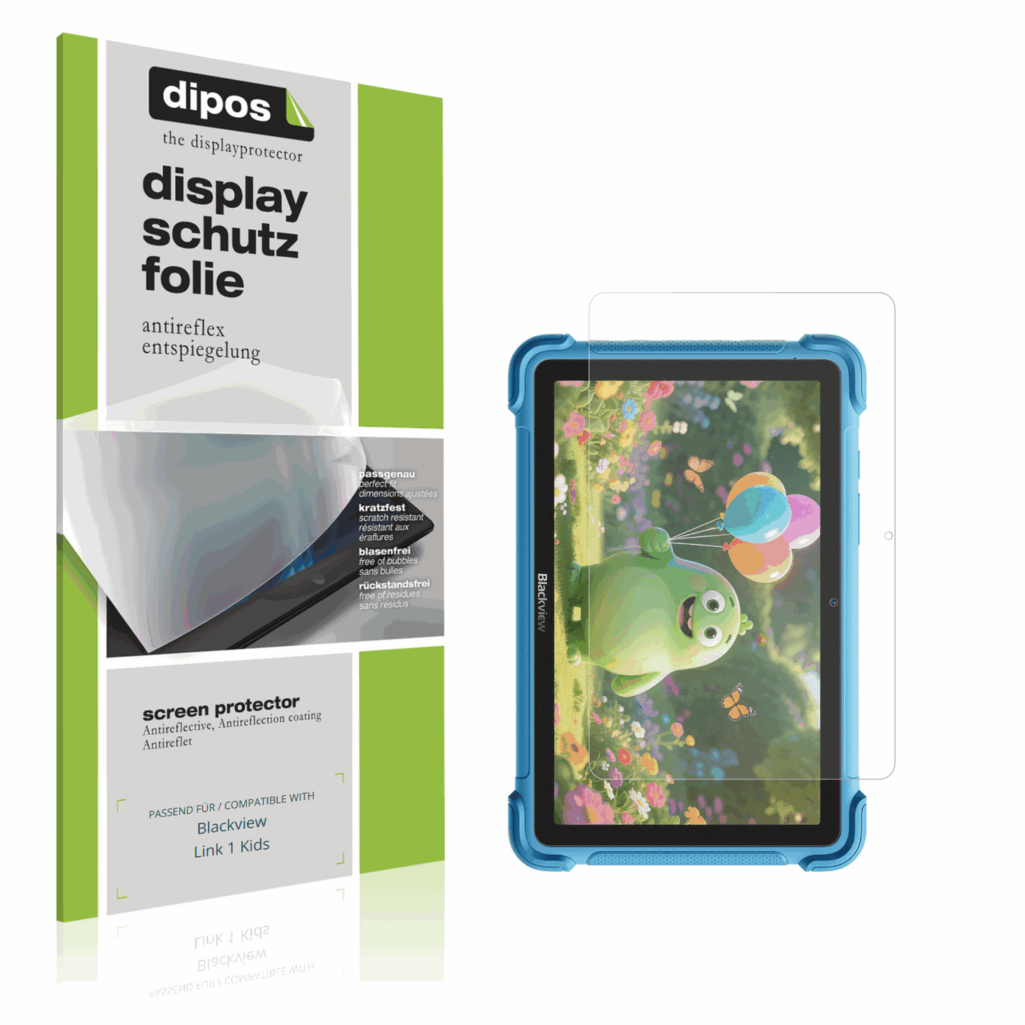 Matte Displayschutzfolie von dipos passend für Blackview Link 1 Kids, präziser Zuschnitt und blasenfrei montiert