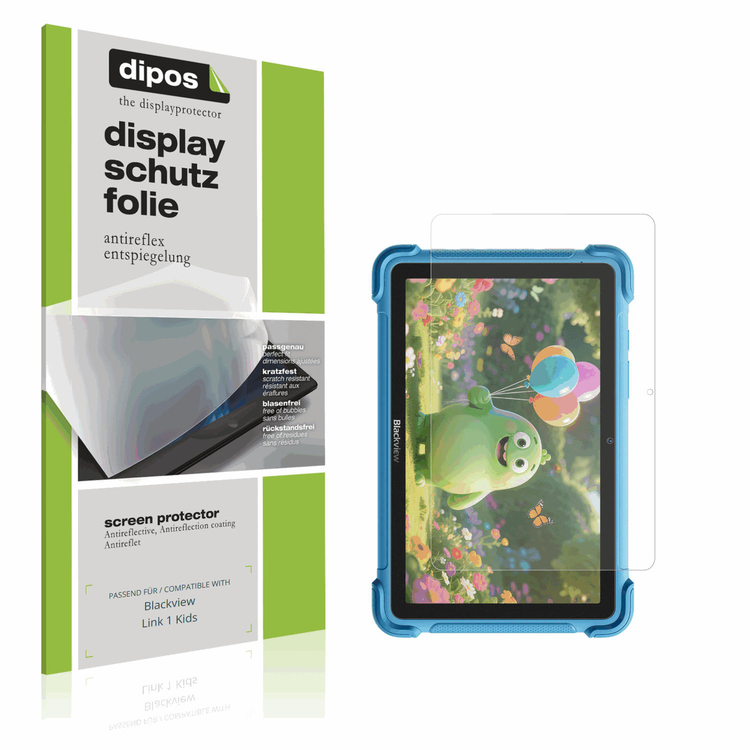 Matte Displayschutzfolie von dipos passend für Blackview Link 1 Kids, präziser Zuschnitt und blasenfrei montiert