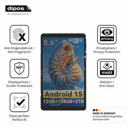 Privatsphäre-Schutz durch Sichtschutz-Folie passend zugeschnitten für Blackview Link2 8 Zoll