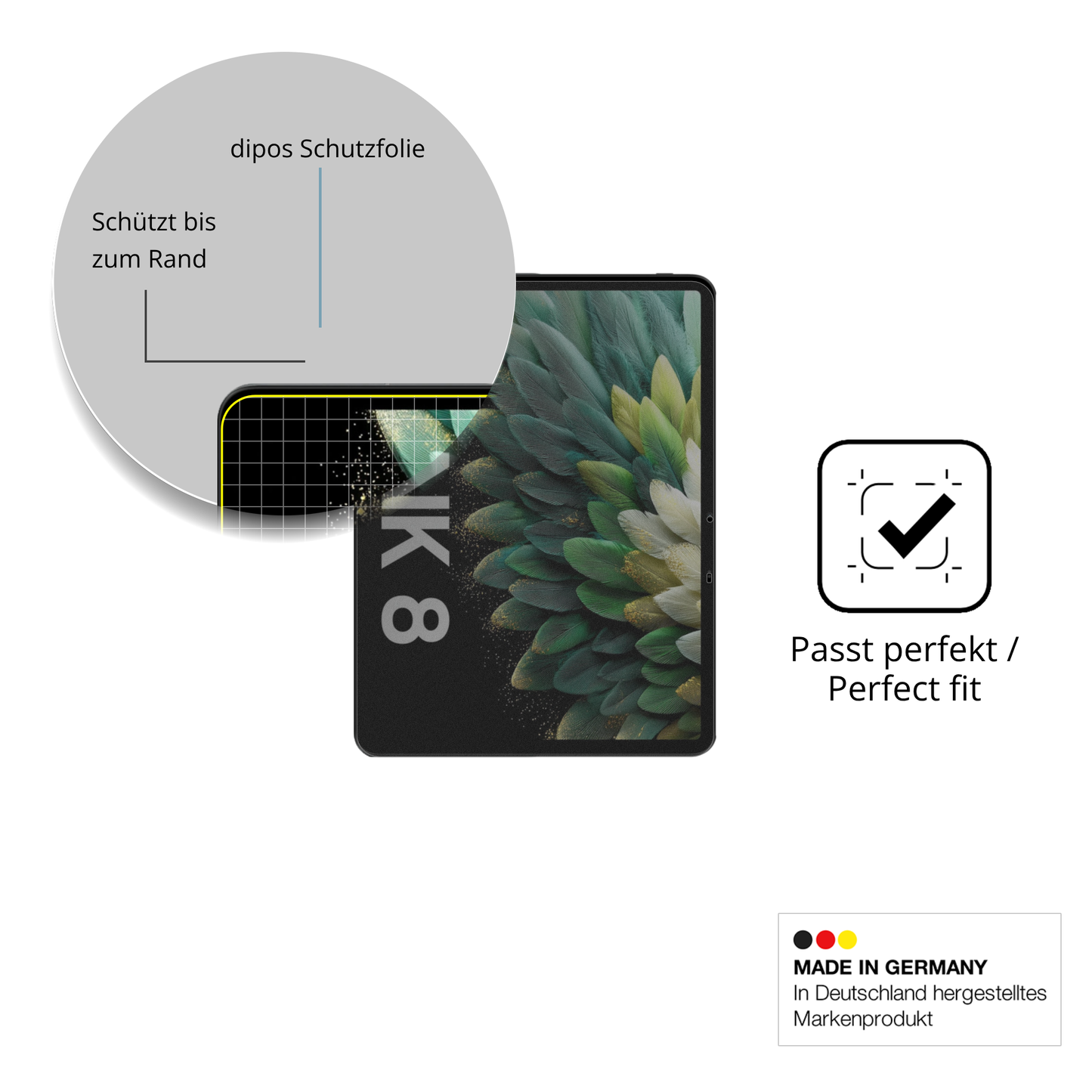 Blickschutzfolie für Blackview Link 8 matt Schutzfolie Privacy