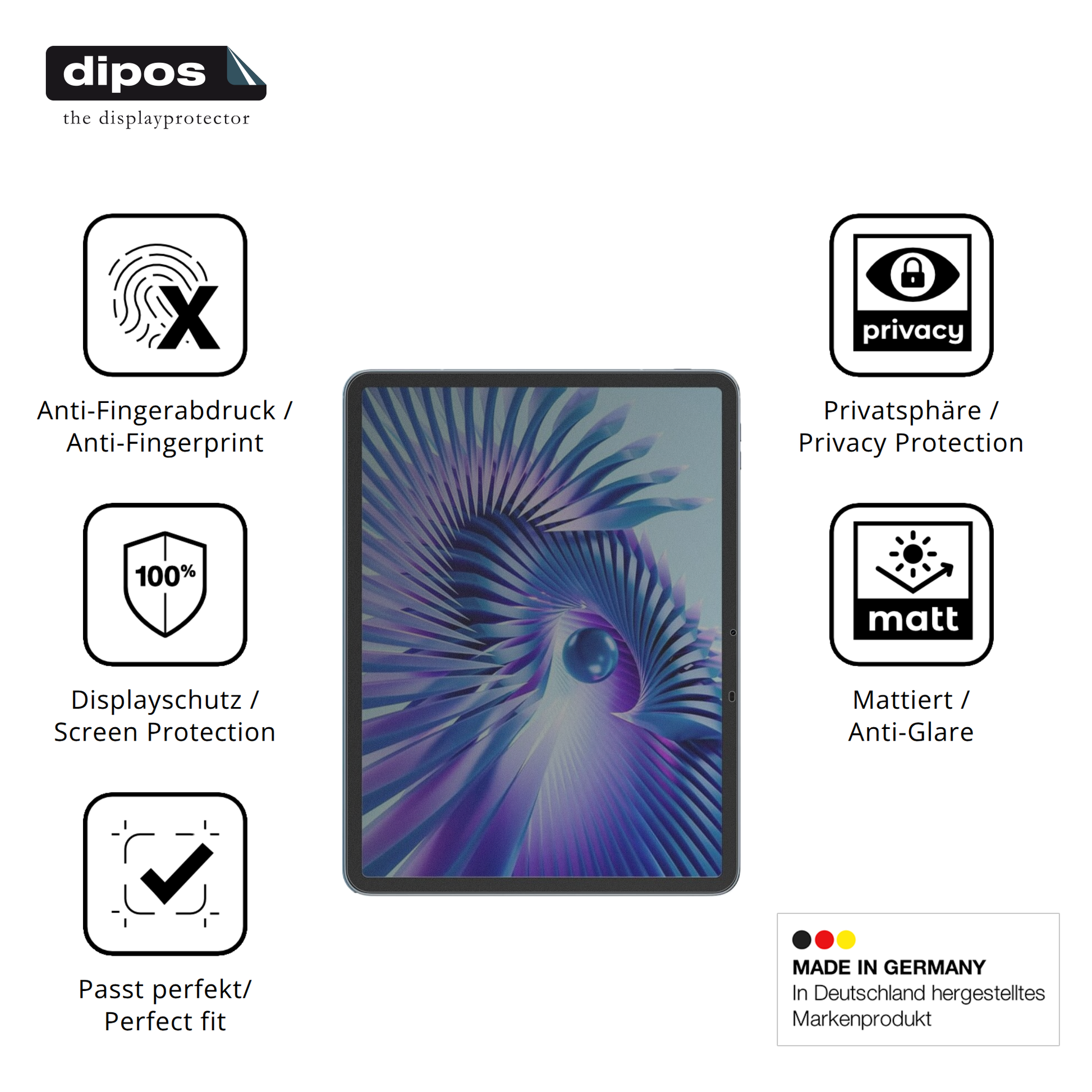 Privatsphäre-Schutz durch Sichtschutz-Folie passend zugeschnitten für Blackview Link8