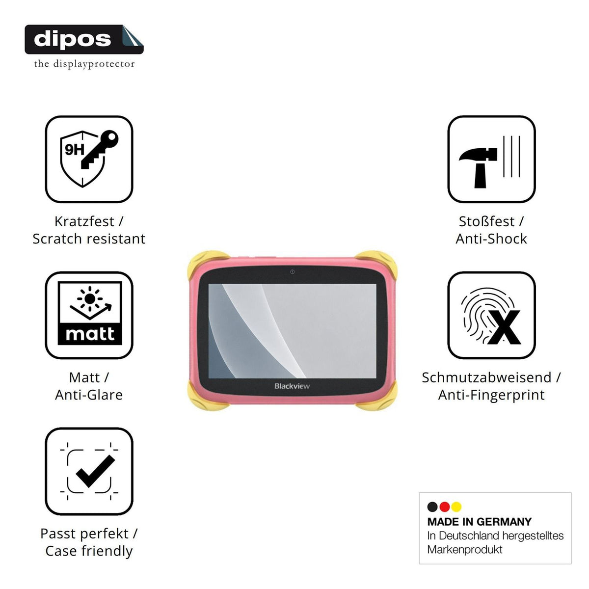 2x Screen Protector for Blackview Link Mini Kids matte Flexible Glass 9H dipos