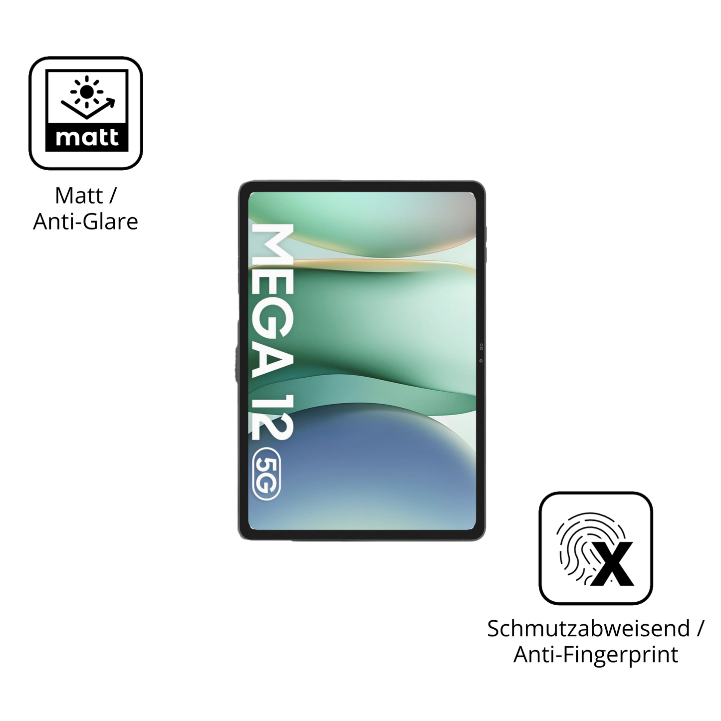 Dünne und entspiegelnde Folie passend zugeschnitten für Blackview Mega 12