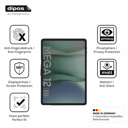 Privatsphäre-Schutz durch Sichtschutz-Folie passend zugeschnitten für Blackview Mega 12