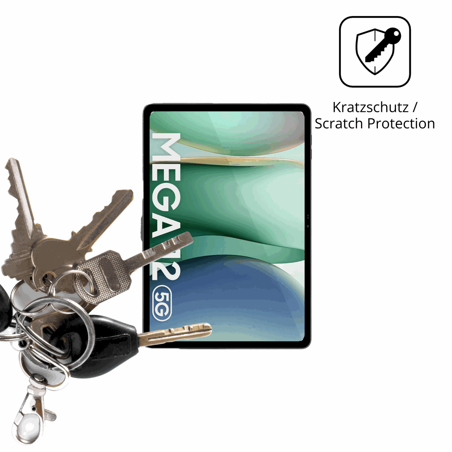 Schutz gegen Kratzer auf dem Blackview Mega 12 Glas durch Schlüssel oder Ähnliches