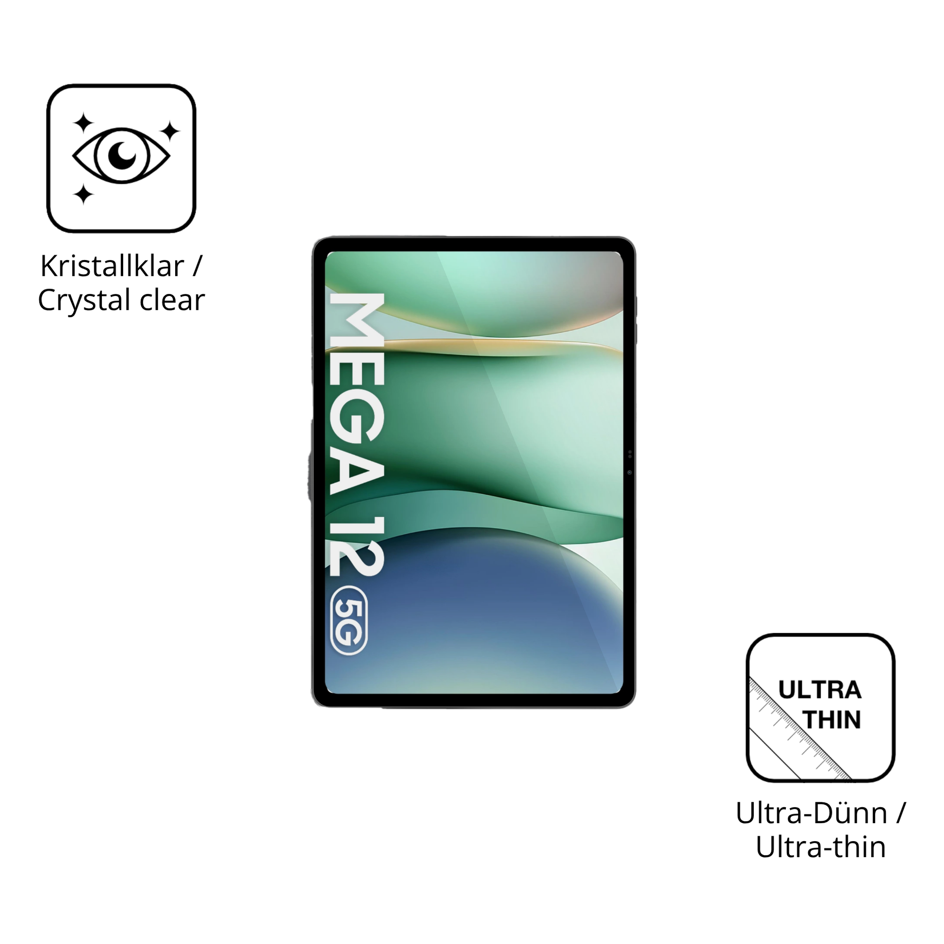 Dünne und klare Folie passend zugeschnitten für Blackview Mega 12