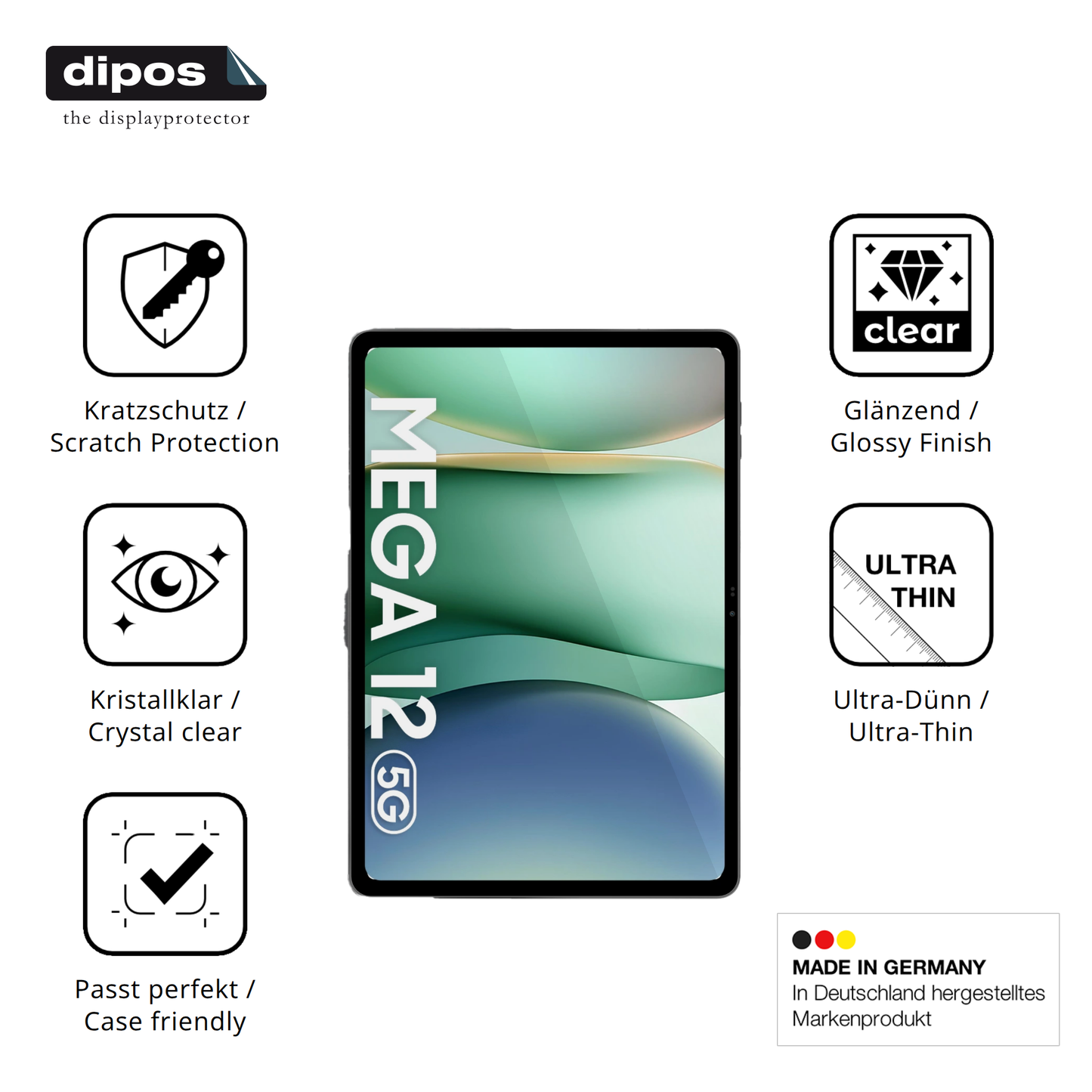 Displayschutz hergestellt in Deutschland, höchste Qualität made in Germany