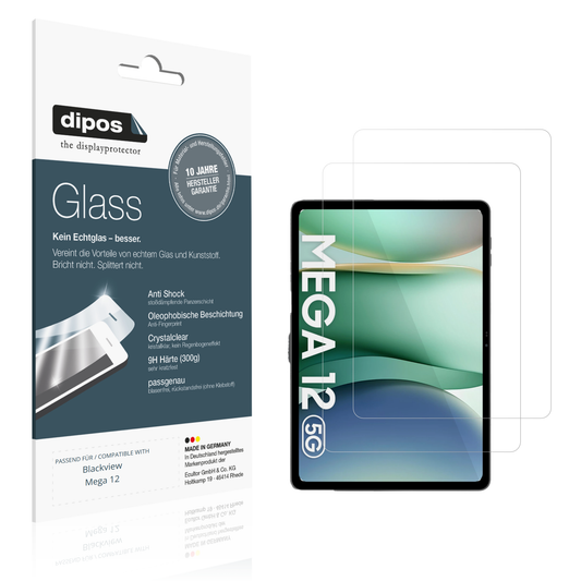 Klare Displayschutzfolie von dipos passend für Blackview Mega 12, 9H kratzfest und blasenfrei montiert