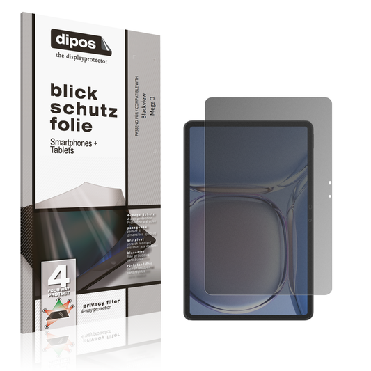 Blickschutzfolie von dipos passend für Blackview Mega 3, präziser Zuschnitt und blasenfrei montiert