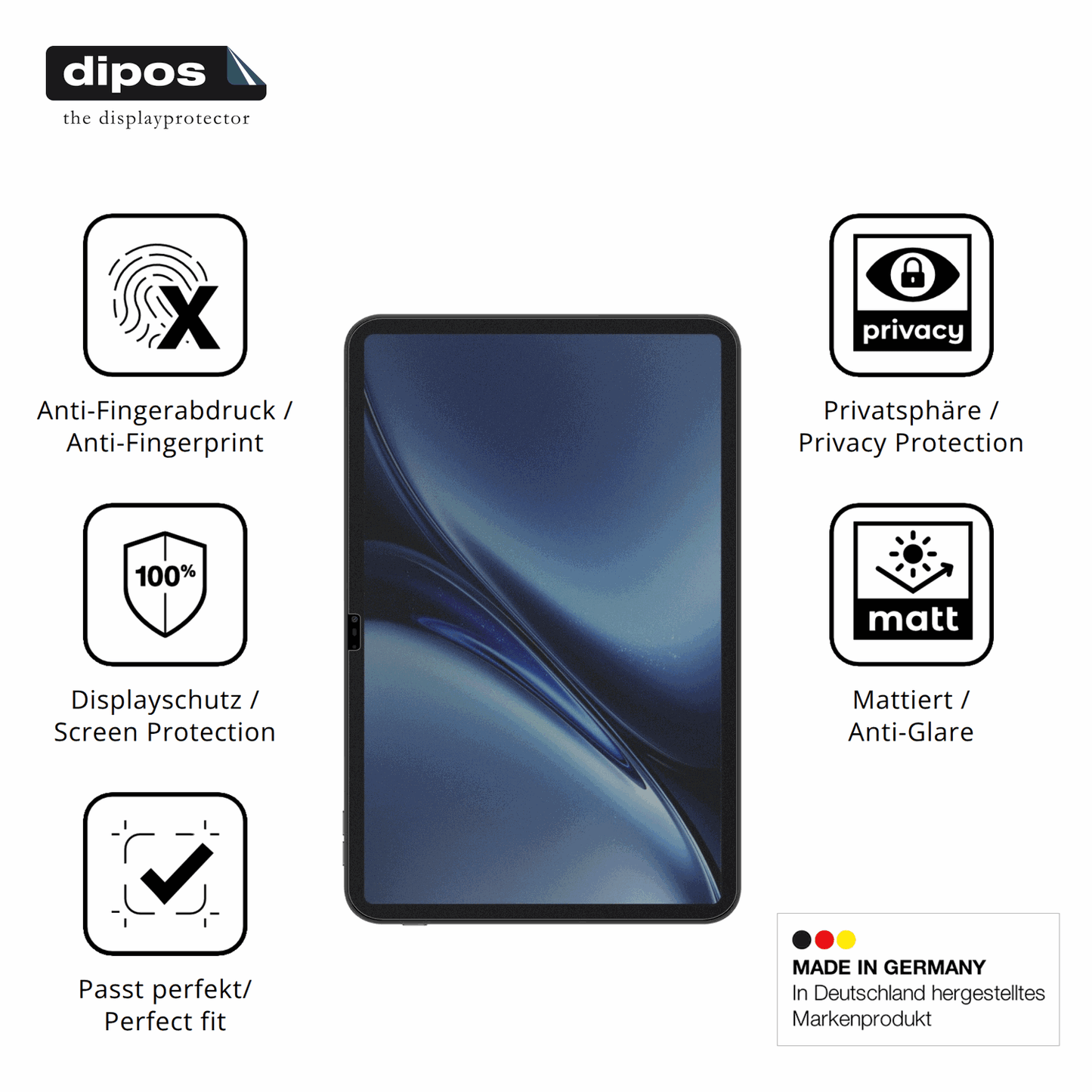 Privatsphäre-Schutz durch Sichtschutz-Folie passend zugeschnitten für Blackview Oscal Pad 200