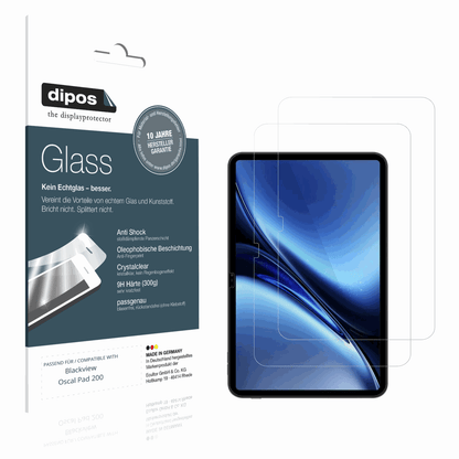 Klare Displayschutzfolie von dipos passend für Blackview Oscal Pad 200, 9H kratzfest und blasenfrei montiert