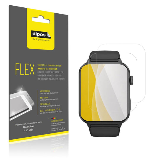 Klare Displayschutzfolie von dipos passend für Blackview R30 Max, 100% Displayabdeckung und blasenfreie Montage