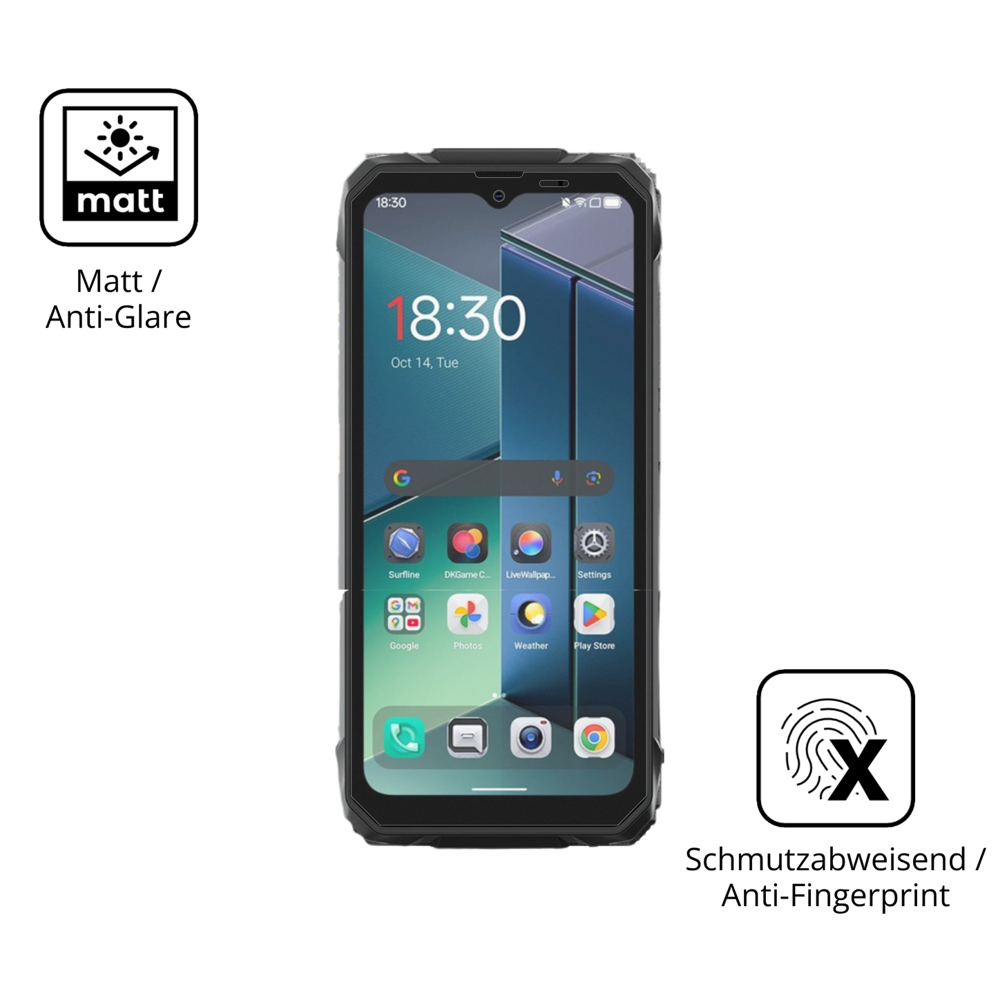9H Hartbeschichtete, flexible Folie passend zugeschnitten für Blackview Rock 1
