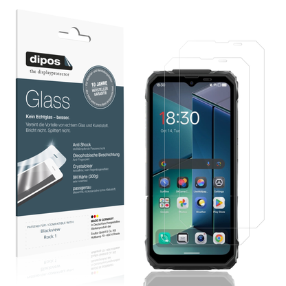 Klare Displayschutzfolie von dipos passend für Blackview Rock 1, 9H kratzfest und blasenfrei montiert