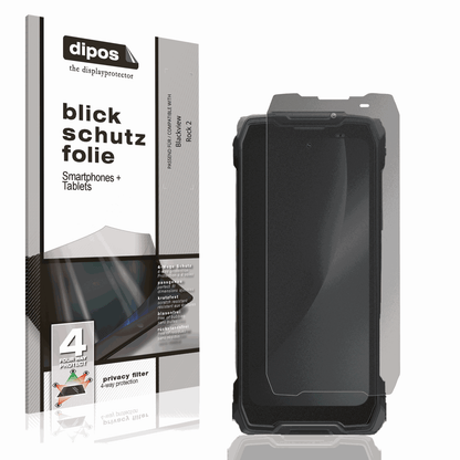Blickschutzfolie von dipos passend für Blackview Rock 2, präziser Zuschnitt und blasenfrei montiert