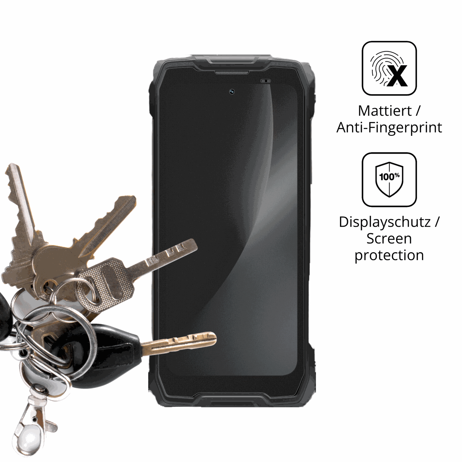 dipos Displayschutz für Blackview Rock 2, mattierte Oberfläche, Blickschutzfilter und perfekter Passform