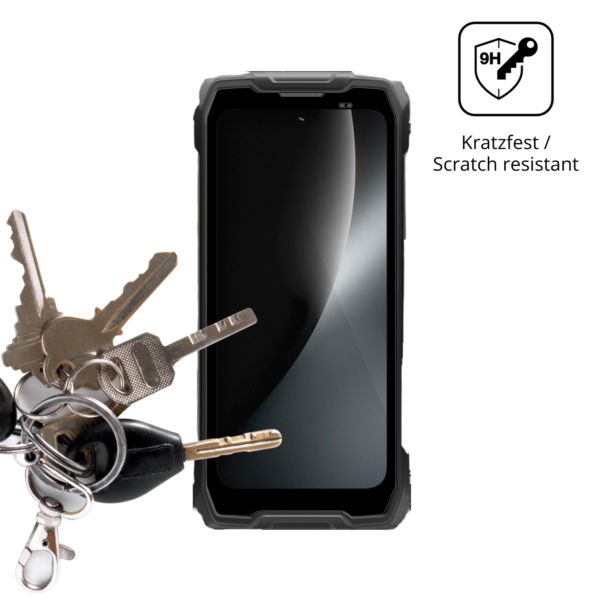 dipos Displayschutz für Blackview Rock 2, transparente Oberfläche, perfekte Passform auch für die Rundungen