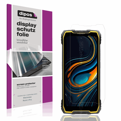 Klare Displayschutzfolie von dipos passend für Blackview Rock 2 Pro, präziser Zuschnitt und blasenfrei montiert