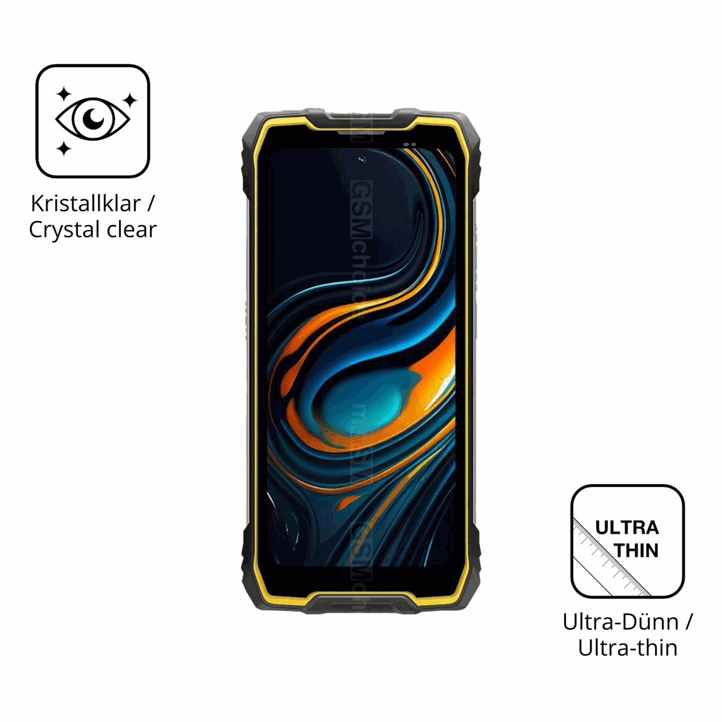 Dünne und klare Folie passend zugeschnitten für Blackview Rock 2 Pro