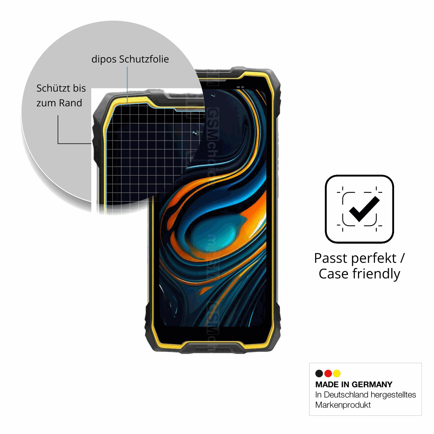 Besonders flexibler Displayschutz mit Anti-Shock-Schicht im Materialmix