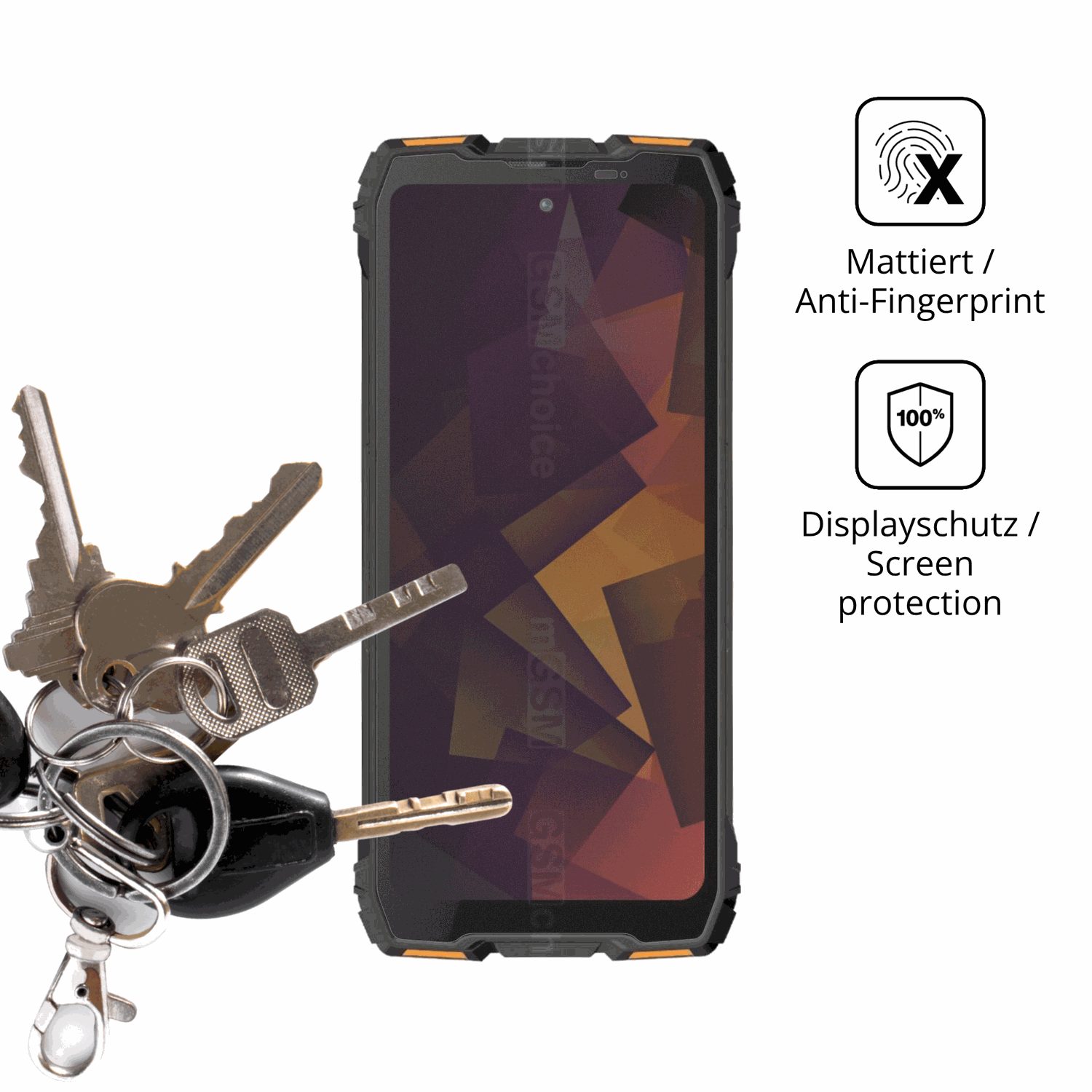 dipos Displayschutz für Blackview Rock 3, mattierte Oberfläche, Blickschutzfilter und perfekter Passform