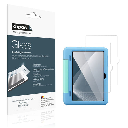 Klare Displayschutzfolie von dipos passend für Blackview Tab 20 Kids, 9H kratzfest und blasenfrei montiert