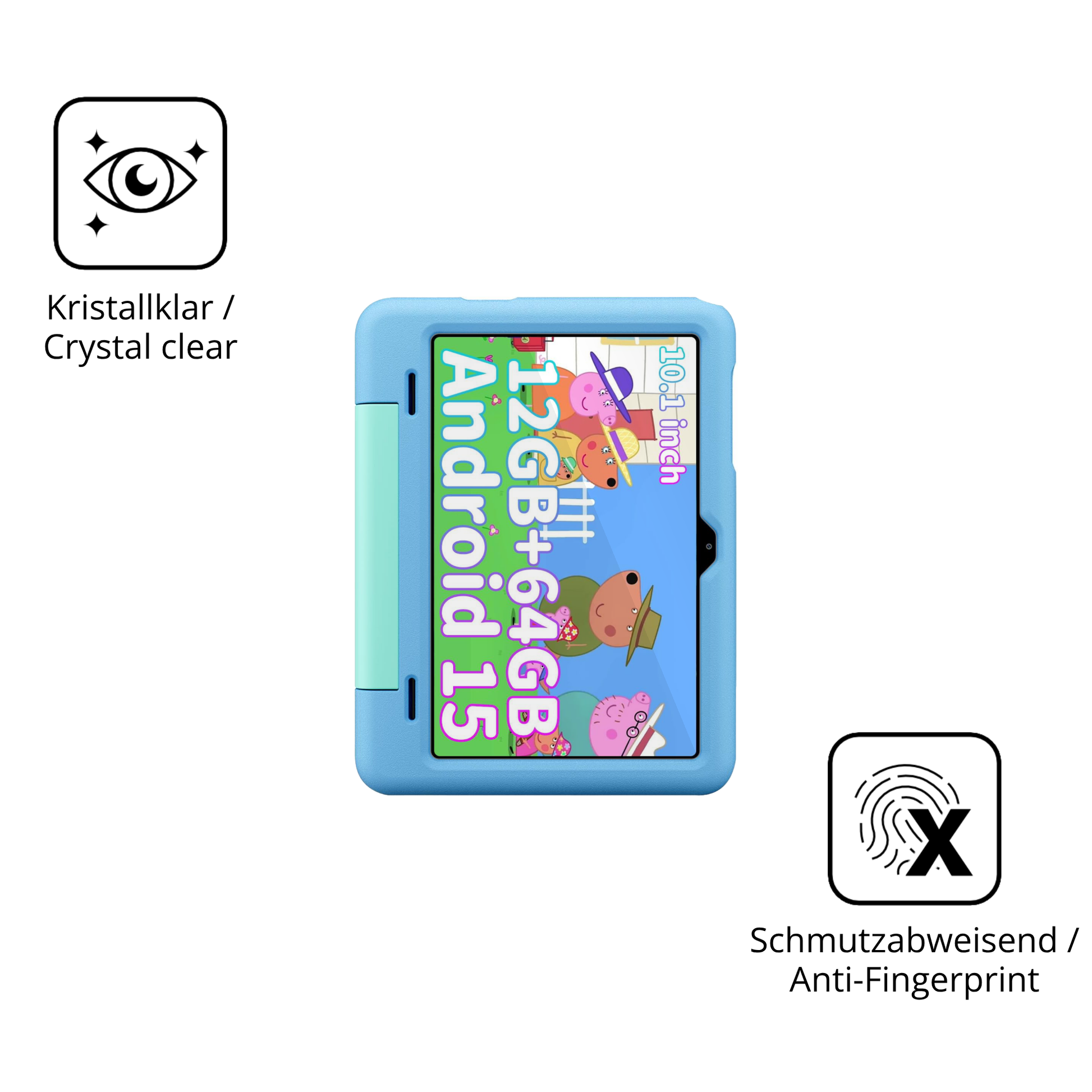 Flexible TPU-Folie passend zugeschnitten für Blackview Tab 20 Kids, vollständige Abdeckung